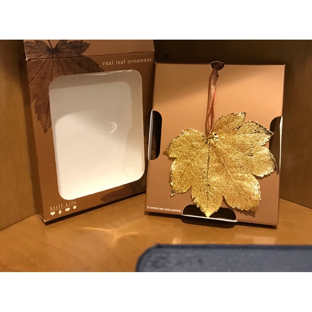 Christmas ornament - real leaf with copper coating